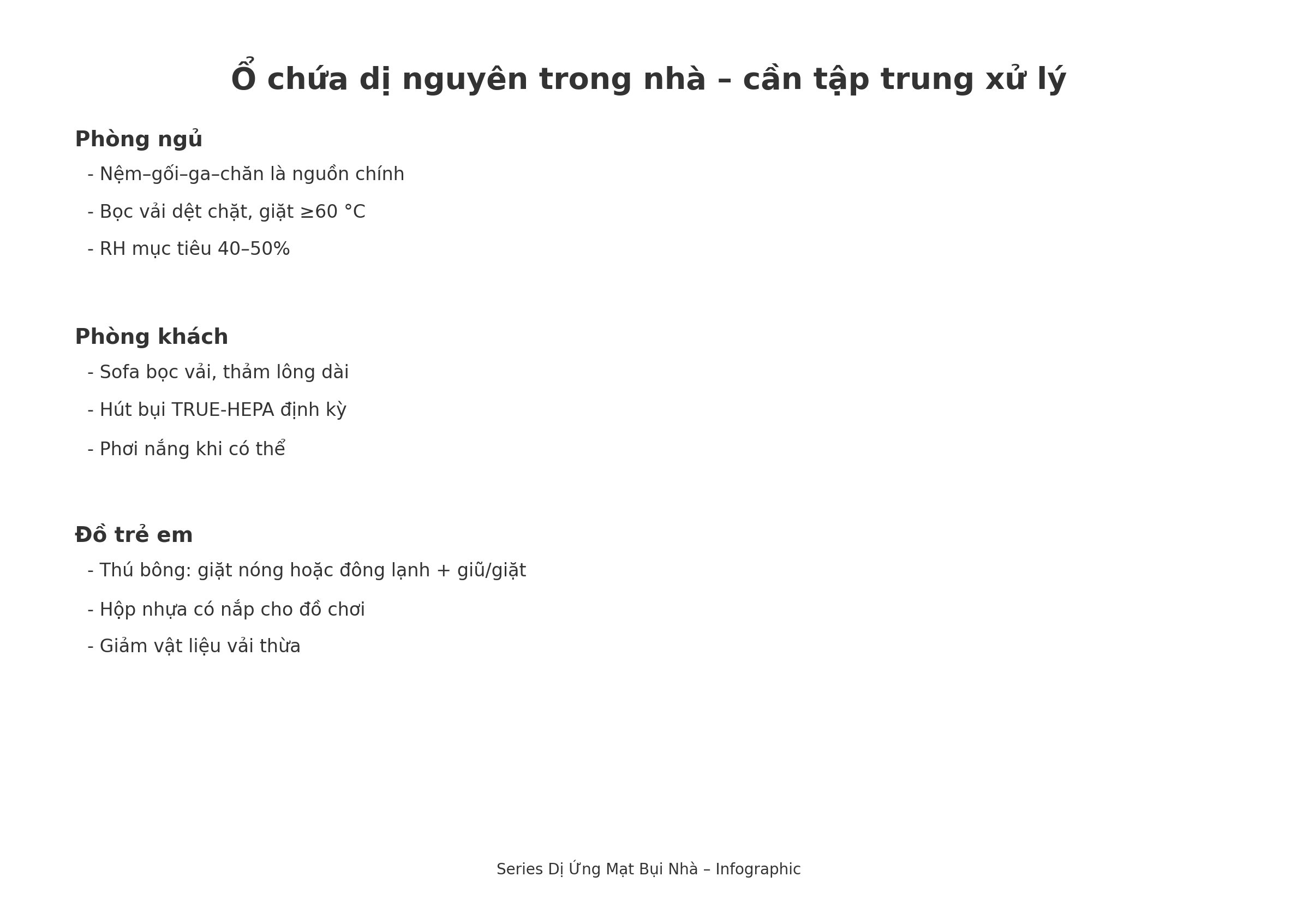 Các ổ chứa mạt bụi nhà trong môi trường sống