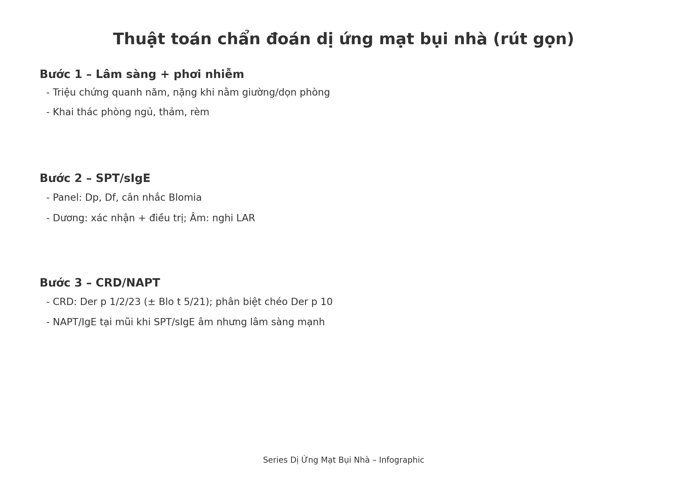 Thuật toán chẩn đoán viêm mũi dị ứng