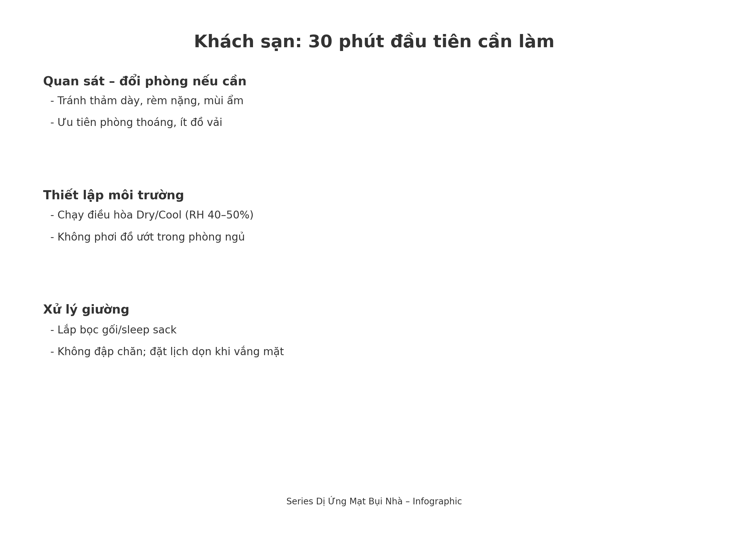 Checklist 30 phút đầu tiên khi nhận phòng khách sạn