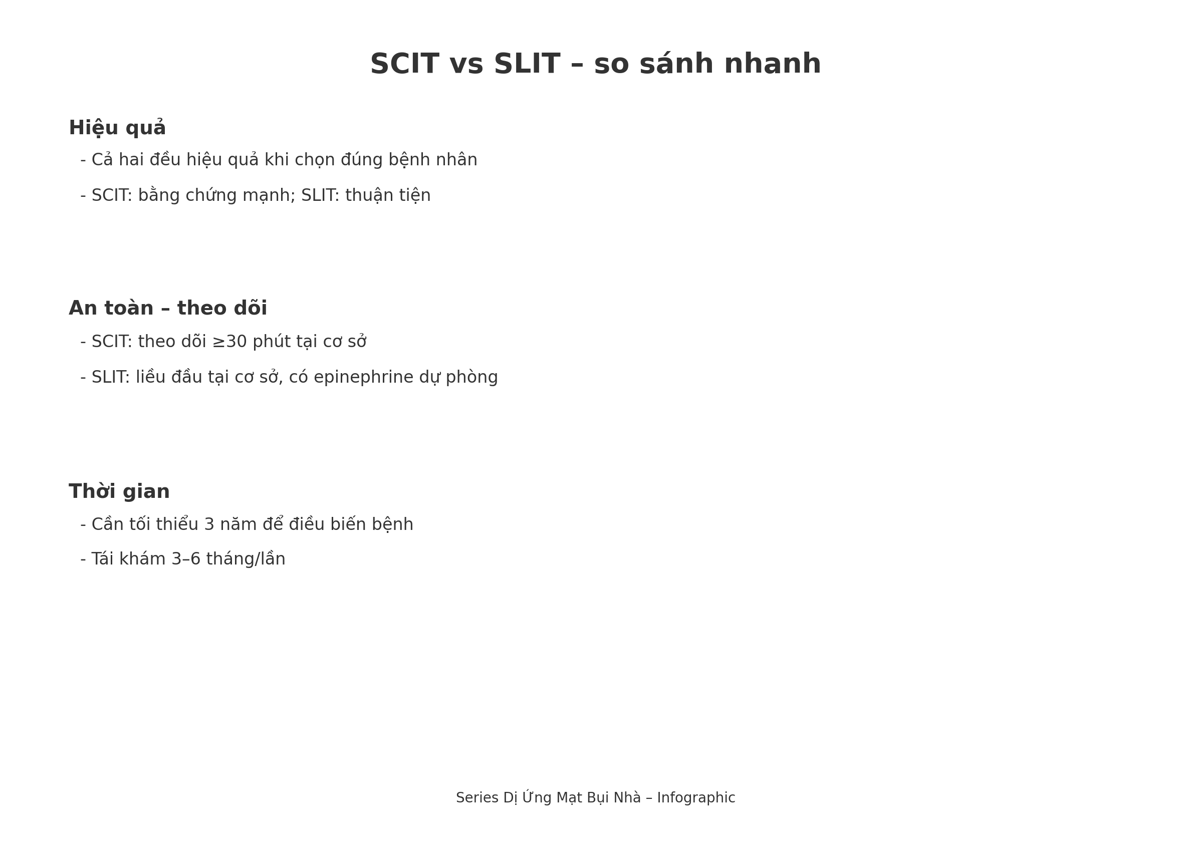 So sánh chi tiết giữa liệu pháp SCIT và SLIT