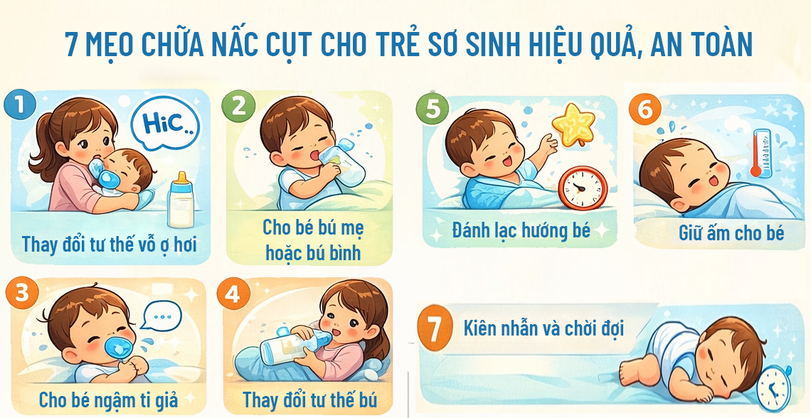 7 mẹo chữa nấc cụt cho trẻ sơ sinh hiệu quả và an toàn