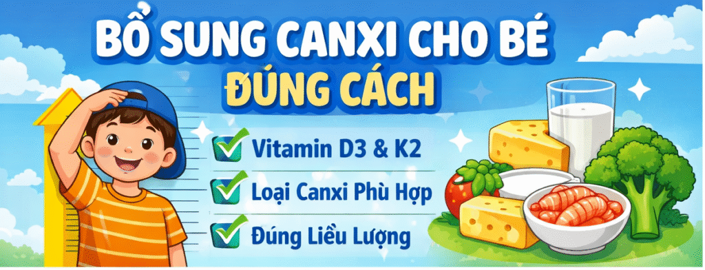 Bổ sung canxi cho bé đúng cách