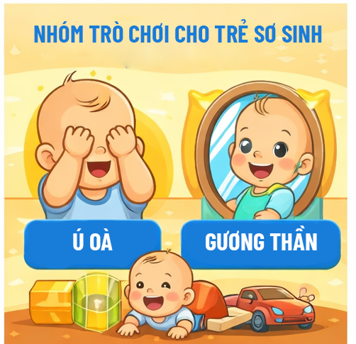 Các trò chơi tập trung vào việc kích thích các giác quan và xây dựng sự tin tưởng