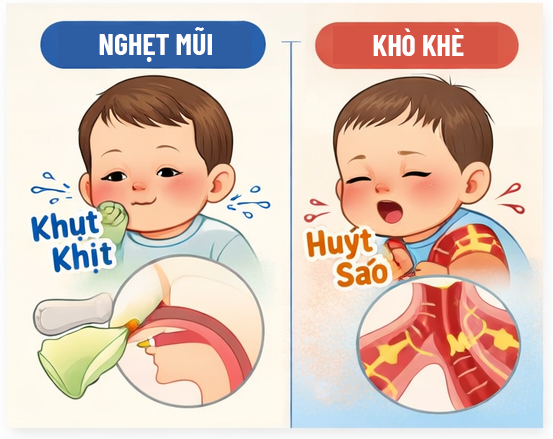 Cần phân biệt được khò khè sinh lý và khò khè bệnh lý