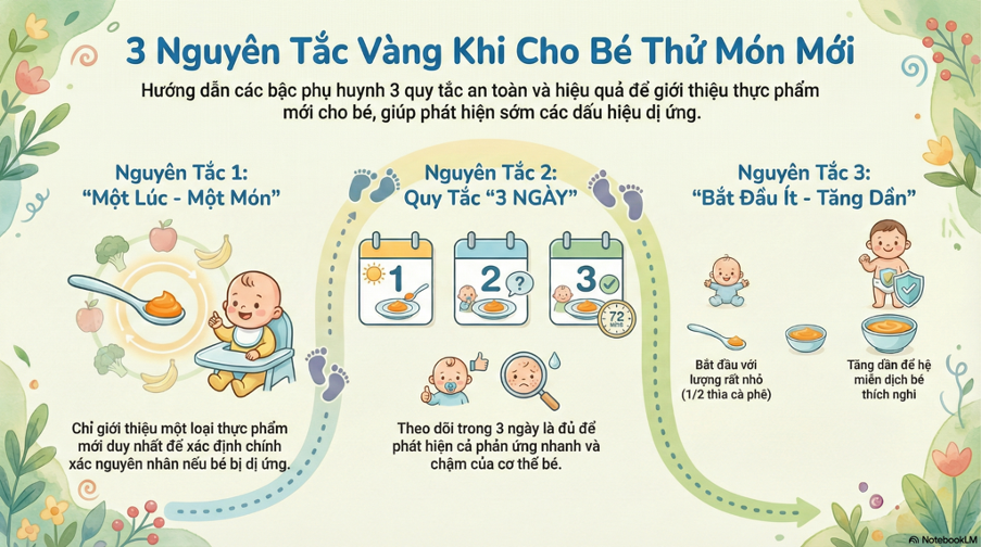 03 nguyên tắc vàng khi cho bé thử món ăn mới