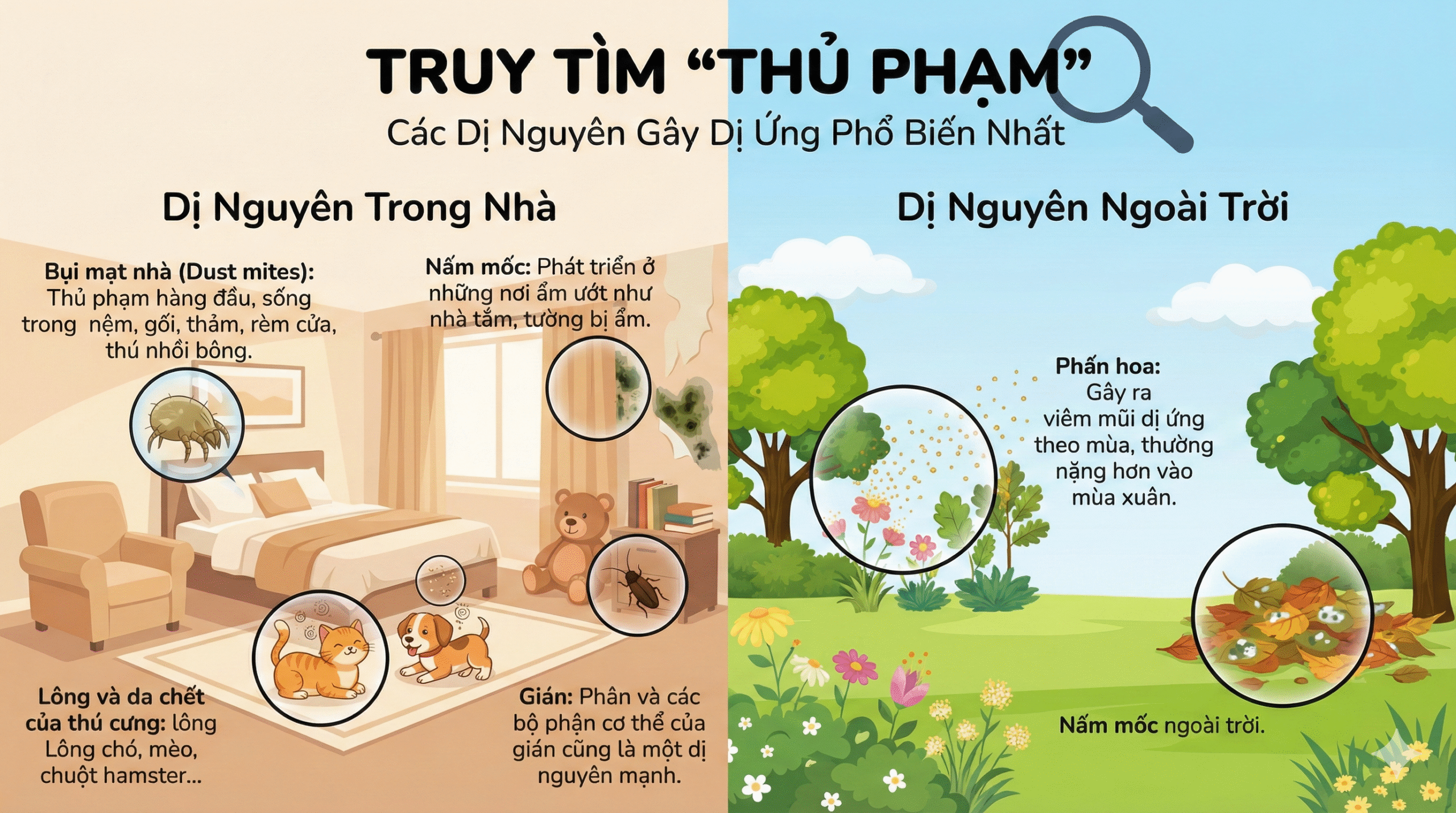 các dị nguyên gây dị ứng phổ biến cho trẻ