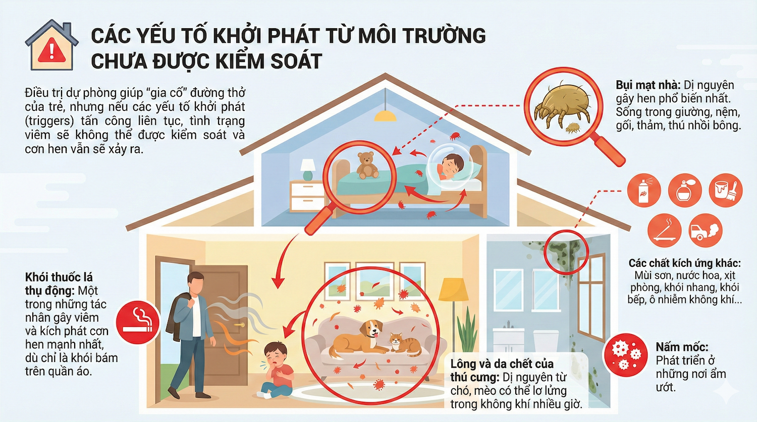 Kiểm soát các yếu tố khởi phát hen suyễn từ môi trường