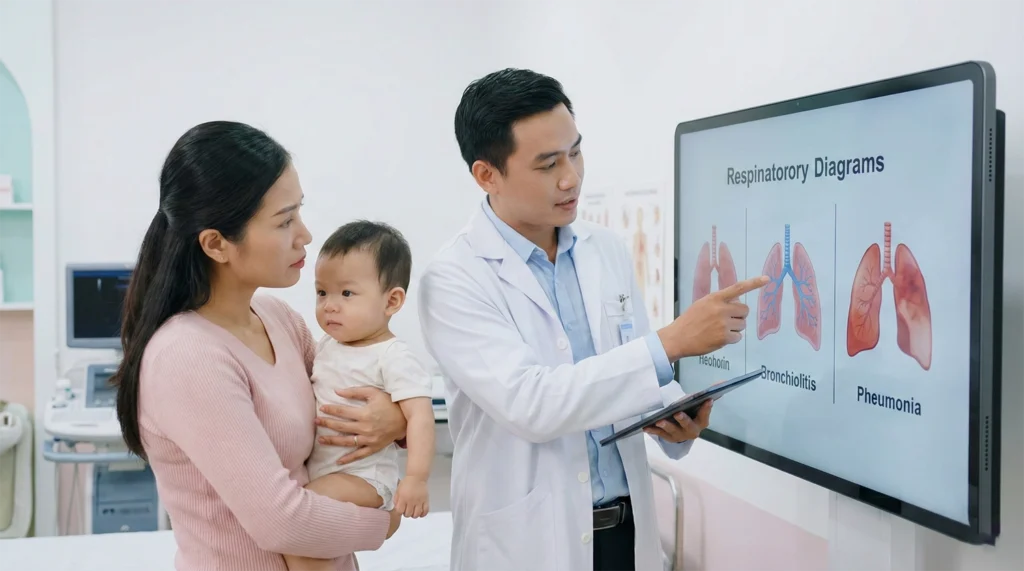 Phân Biệt Viêm Tiểu Phế Quản & Viêm Phổi Ở Trẻ Dưới 2 Tuổi: Dấu Hiệu, Nguy Cơ & Xử Trí