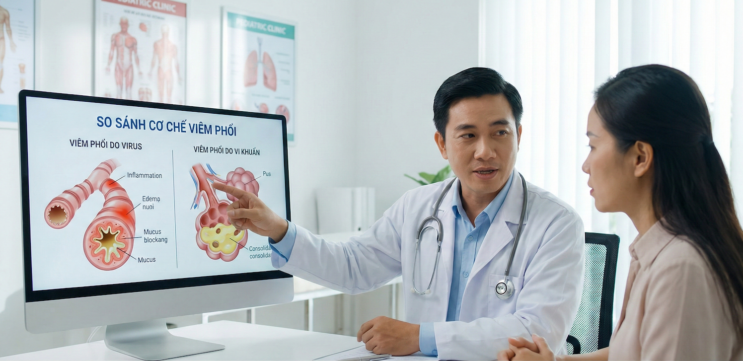 Phân tích sinh lý học và cơ chế bệnh sinh của viêm phổi nhi khoa