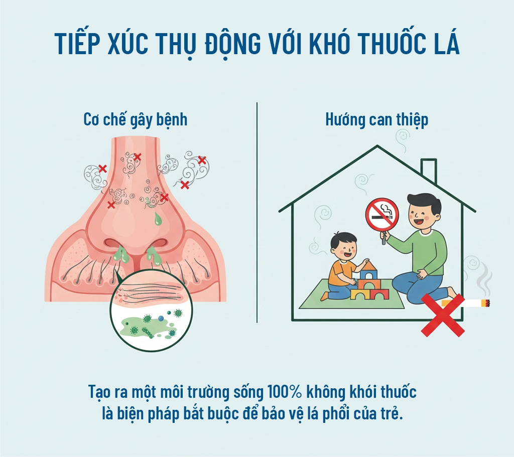 Trẻ tiếp xúc thụ động với khói thuốc lá