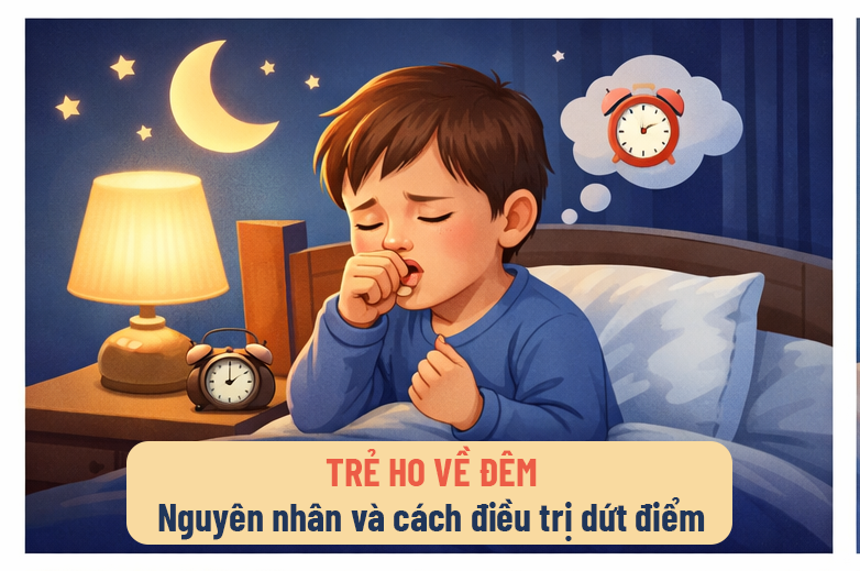 Trẻ ho về đêm không chỉ làm gián đoạn giấc ngủ mà còn là dấu hiệu sức khỏe cần chú ý