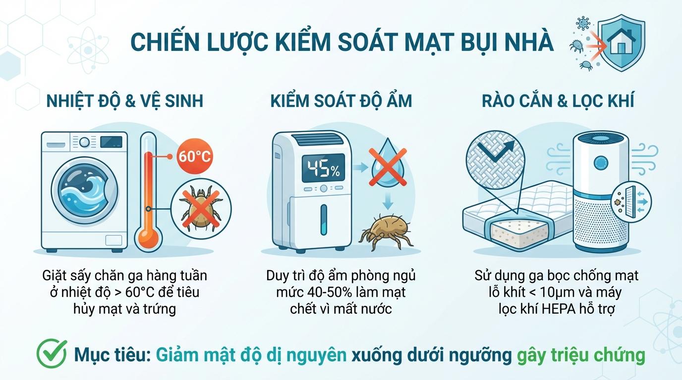 Chiến lược kiểm soát môi trường sống kiểm soát mạt bụi nhà