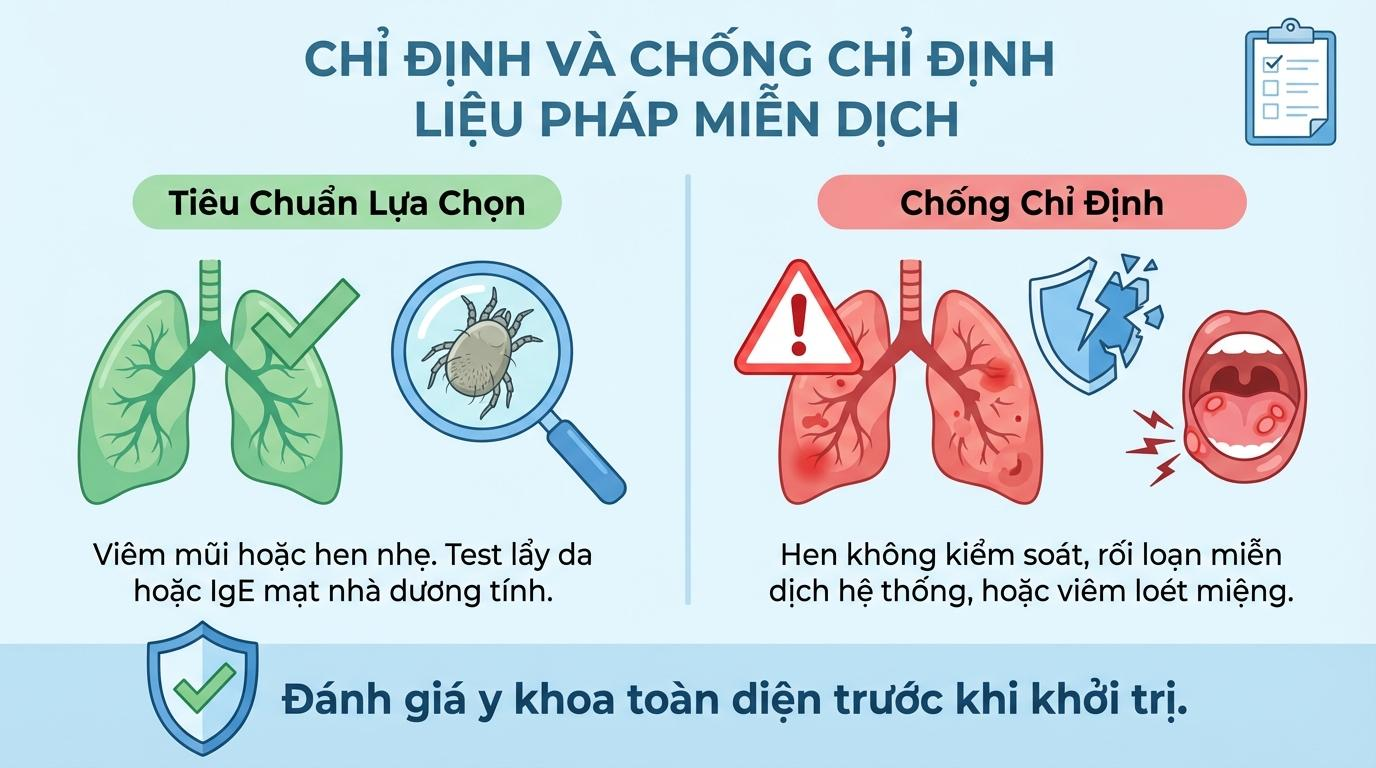 Tiêu chuẩn y khoa trong việc chỉ định và chống chỉ định