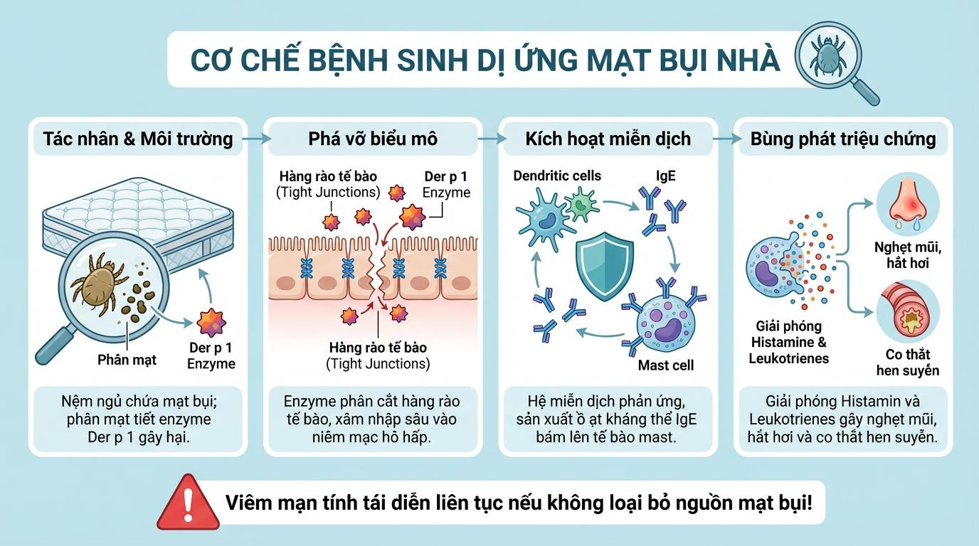 Cơ chế bệnh sinh của dị ứng mạt bụi nhà: Nền tảng sinh lý học miễn dịch