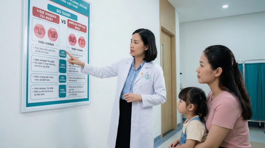 Phân Biệt Viêm Amidan Tái Phát Và Amidan Phì Đại Mạn Ở Trẻ Em